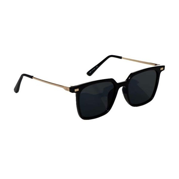 Black and Golden Steel Sunglass With Cover For Men